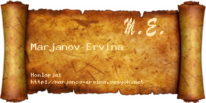 Marjanov Ervina névjegykártya